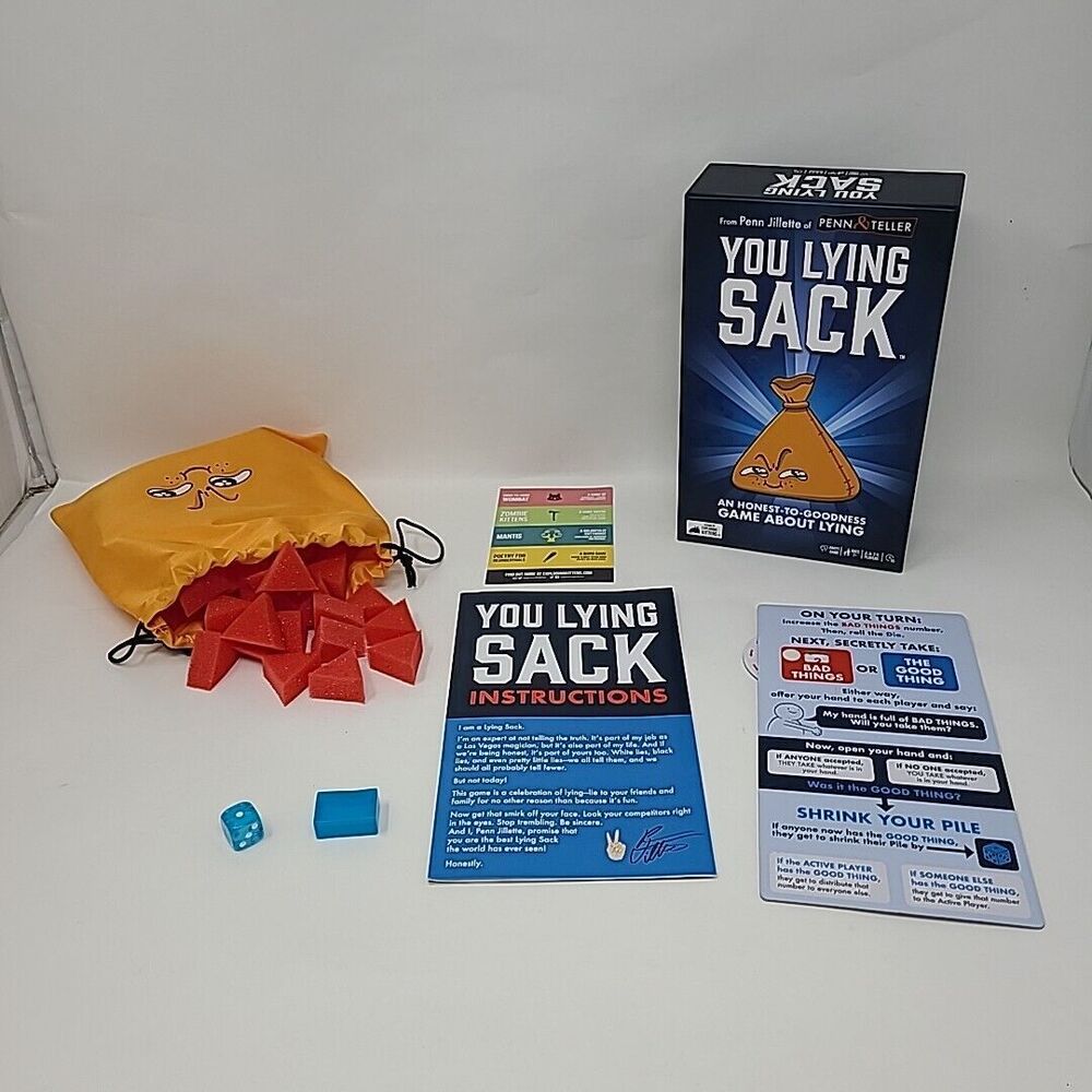You Lying Sack from Penn Gillette of Penn & Teller Party Game - Complete